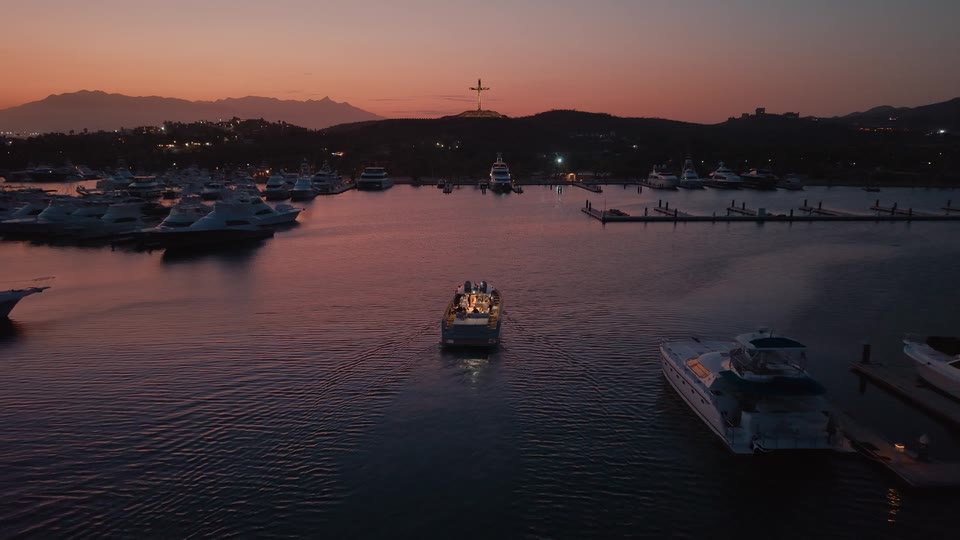 Returning to the marina at sunset